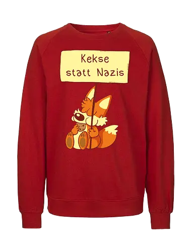 Kekse statt Nazis - Fuchs, Comic, wir sind mehr - Fairtrade Sweatshirt