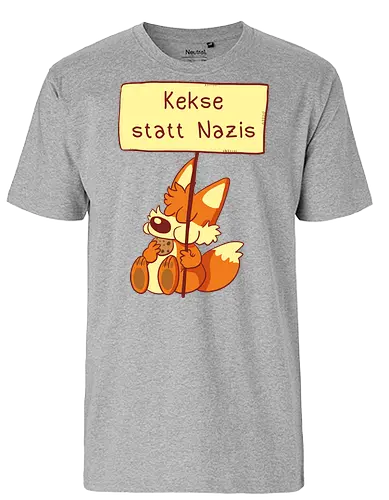 Kekse statt Nazis - Fuchs, Comic, wir sind mehr - Fairtrade T-Shirt