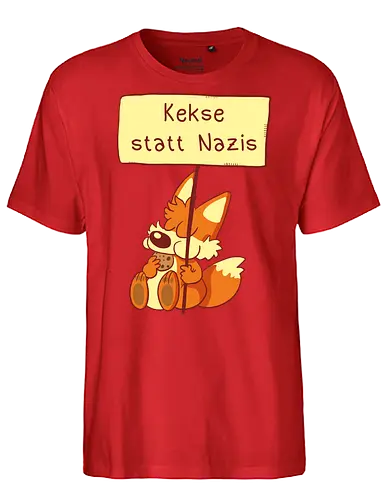 Kekse statt Nazis - Fuchs, Comic, wir sind mehr - Fairtrade T-Shirt
