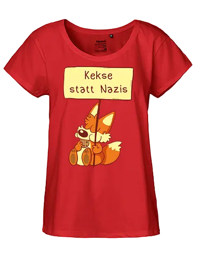 Kekse statt Nazis - Fuchs, Comic, wir sind mehr - Fairtrade Girl Shirt