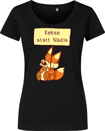 Kekse statt Nazis - Fuchs, Comic, wir sind mehr - Damen T-Shirt