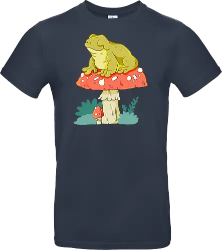Frosch auf Pilz