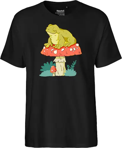 Frosch auf Pilz
