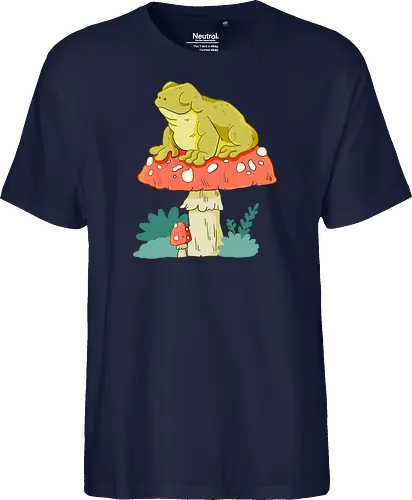 Frosch auf Pilz