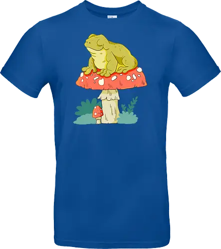 Frosch auf Pilz
