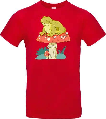 Frosch auf Pilz