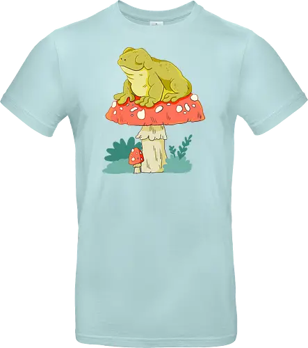 Frosch auf Pilz