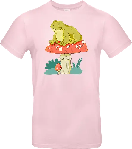 Frosch auf Pilz