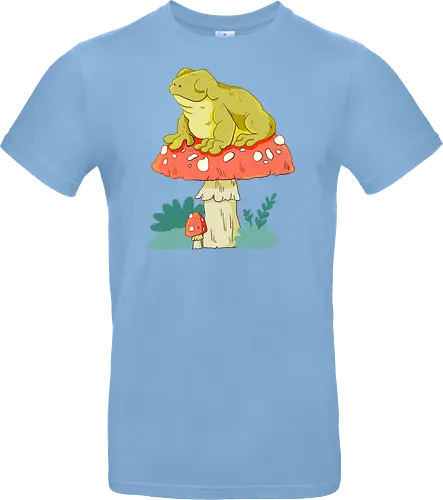 Frosch auf Pilz
