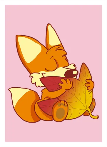 Herbstfuchs - Herbst, Fuchs, Herbstablatt, Autumn - Kunstdruck