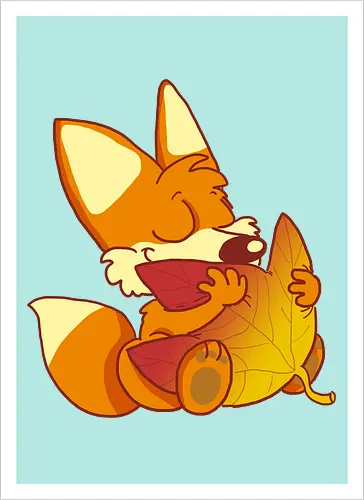 Herbstfuchs - Herbst, Fuchs, Herbstablatt, Autumn - Kunstdruck