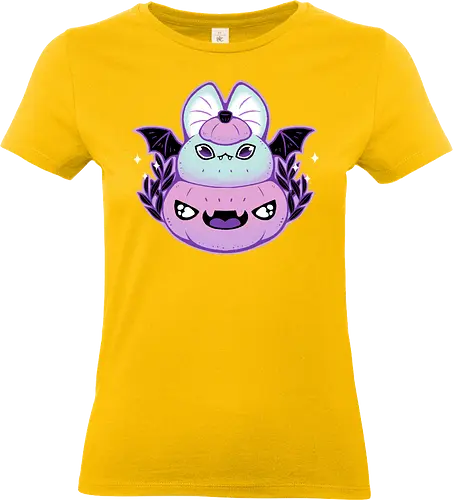 Halloween Pastel Goth Bat - bat, pastel goth, halloween, pumpkin, spooky cute, whimsical, kawaii, goth, pink, creepy cute, dark, occult, leaf, leaves, xmorfina - Standard T-Shirt (Frauen)