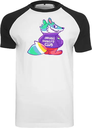 Invisible Disability Club - Waschbär, Behinderung, disability - Raglan T-Shirt