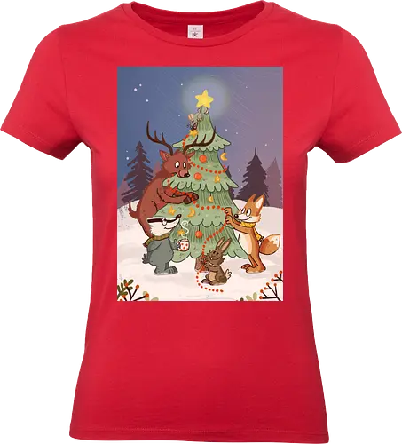 Yule - Yule, Weihnachten, Xmas, Waldtiere - Standard T-Shirt (Frauen)