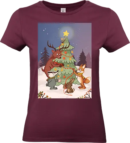 Yule - Yule, Weihnachten, Xmas, Waldtiere - Standard T-Shirt (Frauen)
