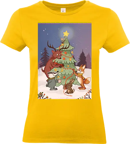 Yule - Yule, Weihnachten, Xmas, Waldtiere - Standard T-Shirt (Frauen)