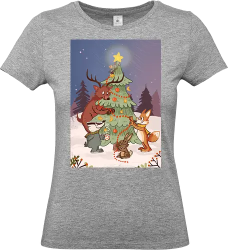 Yule - Yule, Weihnachten, Xmas, Waldtiere - Standard T-Shirt (Frauen)