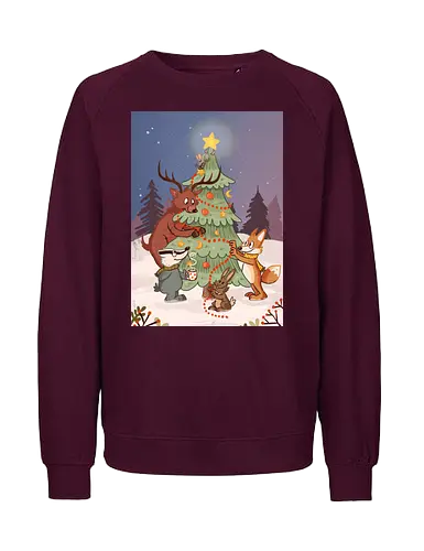 Yule - Yule, Weihnachten, Xmas, Waldtiere - Fairtrade Sweatshirt