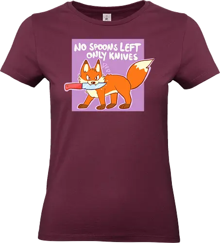 No Spoons left - Spoons, Spoonie, Fuchs - Standard T-Shirt (Frauen)