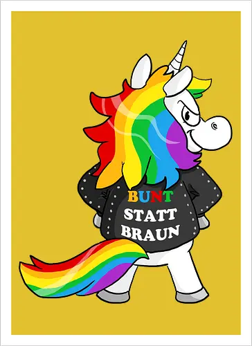 Bunt statt braun - Kunstdruck
