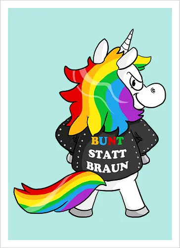 Bunt statt braun - Kunstdruck