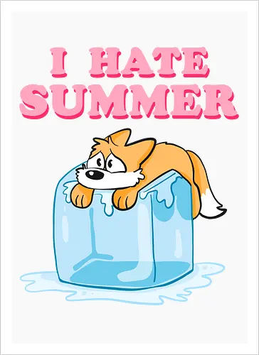 I hate Summer - Summer, Sommer, Fuchs - Kunstdruck