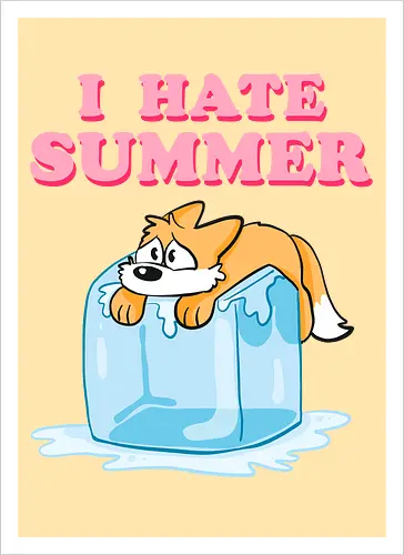 I hate Summer - Summer, Sommer, Fuchs - Kunstdruck