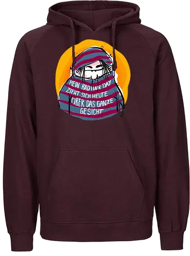 Ringeldinger "Mein Bad Hair Day .." - Ringelpullisprüche, Ringeldinger, streifenweise, Spruch, Weisheit, Motivation, Ringelpulli, Sprüche Shirt, Cartoon Illustration, Badhairday, Style, Beauty, Statement Shirt, Handgezeichnet, Humor, Selbstironie, Streifenpulli, Spruchshirt deutsch - Fairtrade Hoodie