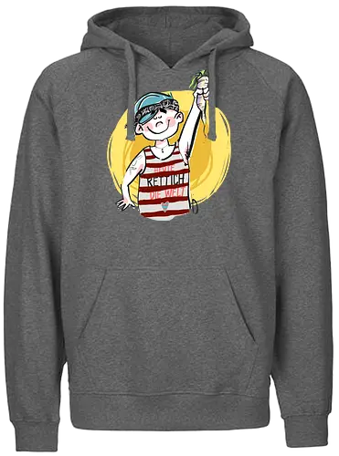 Ringeldinger "Heute RETTICH die Welt!" - Ringelpullisprüche, Ringeldinger, streifenweise, Spruch, Weisheit, Motivation, Ringelpulli, Sprüche Shirt, Cartoon Illustration, Statement Shirt, Gemüse, vegan, Handgezeichnet, Humor, Selbstironie, Streifenpulli, Spruchshirt deutsch - Fairtrade Hoodie