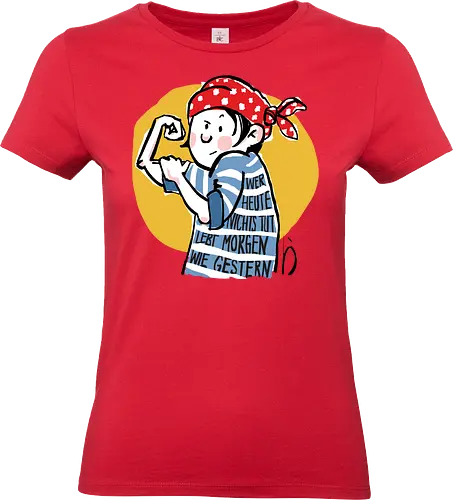 Ringeldinger "Wer heute nichts tut .." - Ringelpullisprüche, Ringeldinger, streifenweise, Spruch, Weisheit, Motivation, Ringelpulli, Sprüche Shirt, Cartoon Illustration, Statement Shirt, Handgezeichnet, Humor, Selbstironie, Streifenpulli, Spruchshirt deutsch - Standard T-Shirt (Frauen)