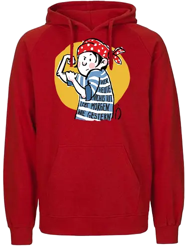 Ringeldinger "Wer heute nichts tut .." - Ringelpullisprüche, Ringeldinger, streifenweise, Spruch, Weisheit, Motivation, Ringelpulli, Sprüche Shirt, Cartoon Illustration, Statement Shirt, Handgezeichnet, Humor, Selbstironie, Streifenpulli, Spruchshirt deutsch - Fairtrade Hoodie