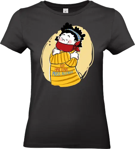 Mussallergie - Ringelpullisprüche, Ringeldinger, streifenweise, Spruch, Weisheit, Motivation, Ringelpulli, SprücheShirt, Cartoon Illustration, Statement, Handgezeichnet, Humor, Selbstironie, Streifenpulli, Spruchshirt, deutsch, Mussallergie, Faulsein - Standard T-Shirt (Frauen)