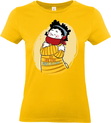 Mussallergie - Ringelpullisprüche, Ringeldinger, streifenweise, Spruch, Weisheit, Motivation, Ringelpulli, SprücheShirt, Cartoon Illustration, Statement, Handgezeichnet, Humor, Selbstironie, Streifenpulli, Spruchshirt, deutsch, Mussallergie, Faulsein - Standard T-Shirt (Frauen)
