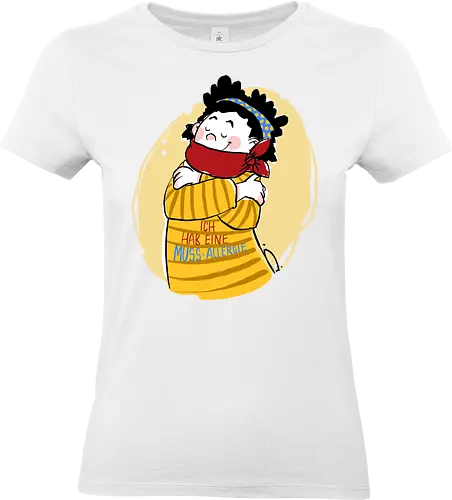 Mussallergie - Ringelpullisprüche, Ringeldinger, streifenweise, Spruch, Weisheit, Motivation, Ringelpulli, SprücheShirt, Cartoon Illustration, Statement, Handgezeichnet, Humor, Selbstironie, Streifenpulli, Spruchshirt, deutsch, Mussallergie, Faulsein - Standard T-Shirt (Frauen)