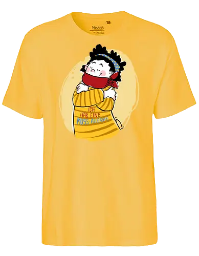 Mussallergie - Ringelpullisprüche, Ringeldinger, streifenweise, Spruch, Weisheit, Motivation, Ringelpulli, SprücheShirt, Cartoon Illustration, Statement, Handgezeichnet, Humor, Selbstironie, Streifenpulli, Spruchshirt, deutsch, Mussallergie, Faulsein - Fairtrade T-Shirt