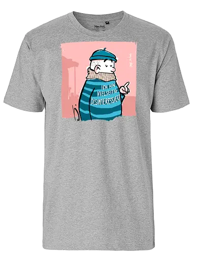 Ich bin vielseitig desinteressiert. - Ringelpullisprüche, Ringeldinger, streifenweise, Spruch, Weisheit, Motivation, Ringelpulli, SprücheShirt, Cartoon Illustration, Statement, Handgezeichnet, Humor, Selbstironie, Streifenpulli, Spruchshirt, deutsch, Misanthrop, introvertiert - Fairtrade T-Shirt