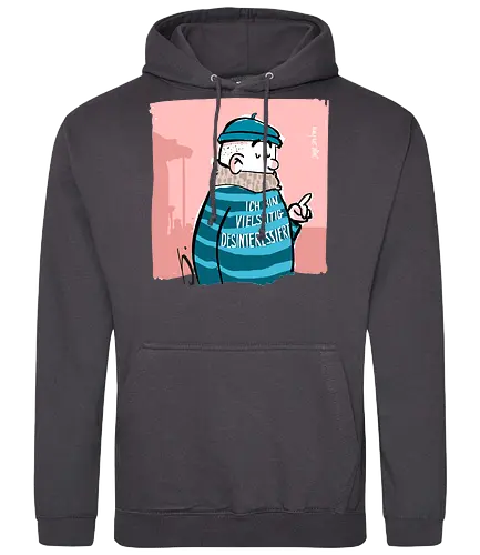 Ich bin vielseitig desinteressiert. - Ringelpullisprüche, Ringeldinger, streifenweise, Spruch, Weisheit, Motivation, Ringelpulli, SprücheShirt, Cartoon Illustration, Statement, Handgezeichnet, Humor, Selbstironie, Streifenpulli, Spruchshirt, deutsch, Misanthrop, introvertiert - Standard Hoodie