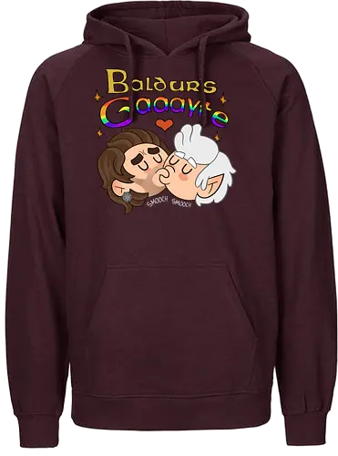 Baldur's Gaaayyyyte - BaldursGate3, BG3FanArt, BaldursGateFanArt, GaleBG3, AstarionBG3, GaleXAstarion, BG3Couple, CuteFanArt, CartoonArt, FantasyArt, RPGArt, LGBTQArt, PrideArt - Fairtrade Hoodie