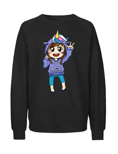 Einhorn-Hoodie Mädchen - kawaii, Einhorn, Chibi, girly, niedlich - Fairtrade Sweatshirt