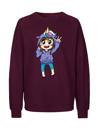 Einhorn-Hoodie Mädchen - kawaii, Einhorn, Chibi, girly, niedlich - Fairtrade Sweatshirt