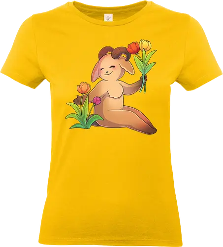 Tinybun: Widder - tinybun, hase, sternzeichen, widder, tulpe, flower, tulip, aries - Standard T-Shirt (Frauen)