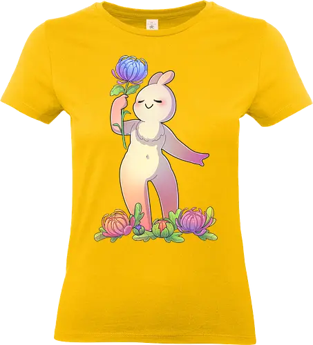 Tinybun: Jungfrau - tinybun, hase, sternzeichen, jungfrau, crysanthemen, flower, virgo, crystanthemum - Standard T-Shirt (Frauen)
