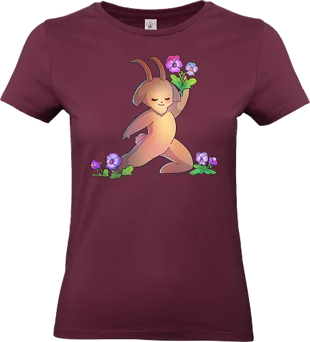 Tinybun: Steinbock - tinybun, hase, sternzeichen, steinbock, stiefmütterchen, flower, capricorn, pansy - Standard T-Shirt (Frauen)