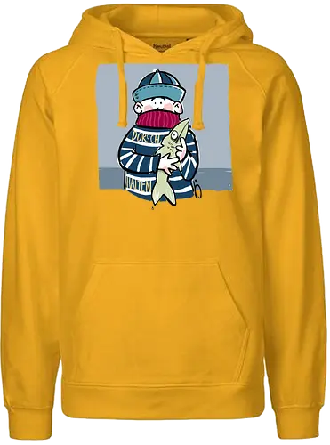 Dorsch halten! - Ringelpullisprüche, Ringeldinger, streifenweise, Spruch, Weisheit, Motivation, Ringelpulli, SprücheShirt, Cartoon Illustration, Statement, Fisch, Durchhalten, Handgezeichnet, Humor, Selbstironie, Streifenpulli, Spruchshirt, deutsch - Fairtrade Hoodie