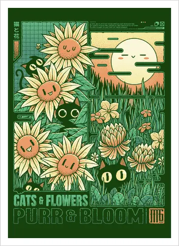 Cats and Flowers