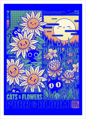 Cats and Flowers