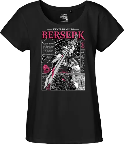 The Black Swordsman - guts, berserk, manga, anime, griffith, casca, japan, japanese, knight, black swordsman, dark, fantasy, sword, black, demon - Fairtrade Girl Shirt