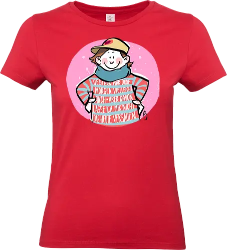 Gestern war doof... - Ringelpullisprüche, Ringeldinger, streifenweise, Spruch, Weisheit, Motivation, Ringelpulli, SprücheShirt, Cartoon Illustration, Statement, Handgezeichnet, Humor, Selbstironie, Streifenpulli, Spruchshirt, deutsch - Standard T-Shirt (Frauen)