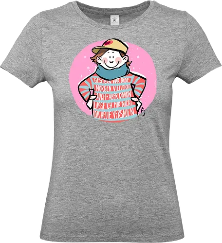 Gestern war doof... - Ringelpullisprüche, Ringeldinger, streifenweise, Spruch, Weisheit, Motivation, Ringelpulli, SprücheShirt, Cartoon Illustration, Statement, Handgezeichnet, Humor, Selbstironie, Streifenpulli, Spruchshirt, deutsch - Standard T-Shirt (Frauen)