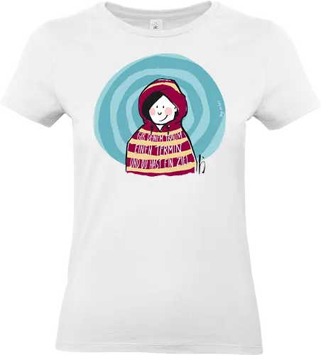 Gib deinem Traum einen Termin und du hast ein Ziel - Ringelpullisprüche, Ringeldinger, streifenweise, Spruch, Weisheit, Motivation, Ringelpulli, SprücheShirt, Cartoon Illustration, Statement, Trau, Ziel, Handgezeichnet, Humor, Selbstironie, Streifenpulli, Spruchshirt, deutsch - Standard T-Shirt (Frauen)